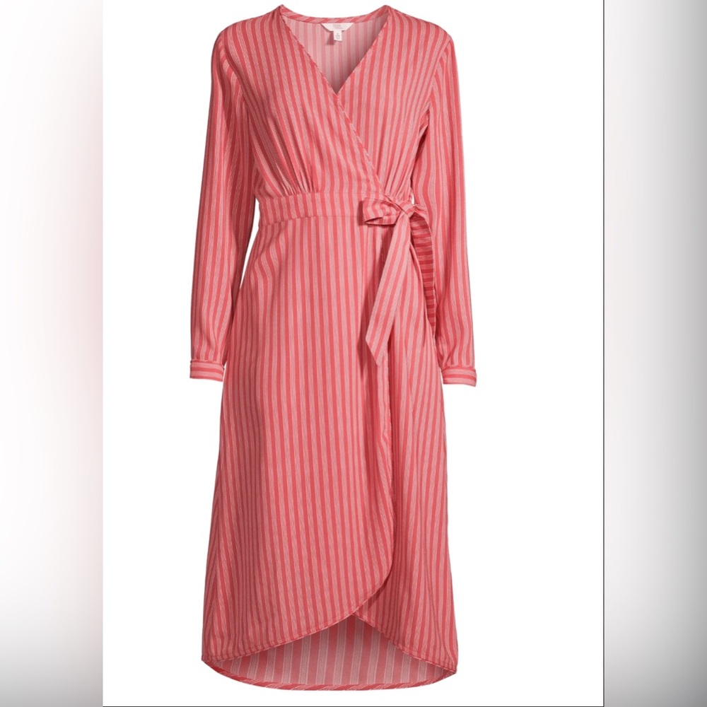 Time and Tru Pink Striped Long Sleeve Dress